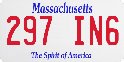 MA license plate 297IN6