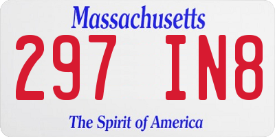 MA license plate 297IN8
