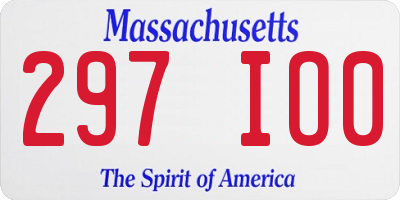 MA license plate 297IO0