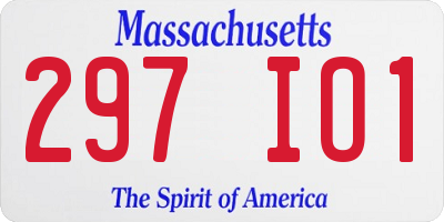MA license plate 297IO1