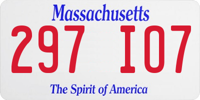 MA license plate 297IO7