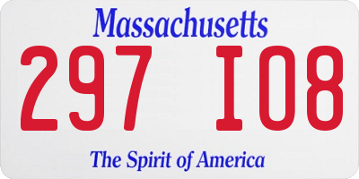MA license plate 297IO8