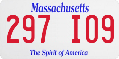 MA license plate 297IO9