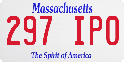 MA license plate 297IP0