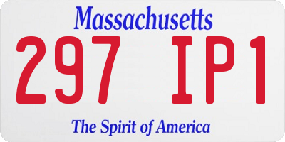 MA license plate 297IP1