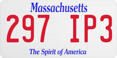 MA license plate 297IP3