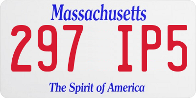 MA license plate 297IP5