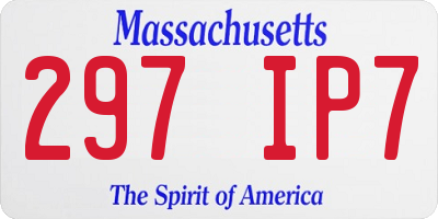 MA license plate 297IP7