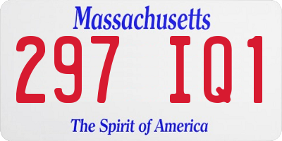 MA license plate 297IQ1