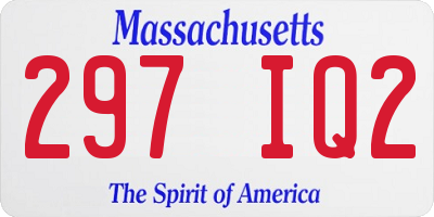 MA license plate 297IQ2