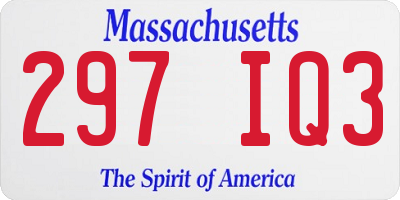 MA license plate 297IQ3