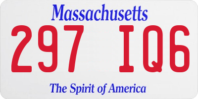 MA license plate 297IQ6