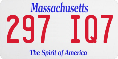MA license plate 297IQ7