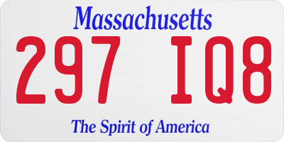MA license plate 297IQ8