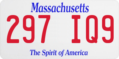 MA license plate 297IQ9