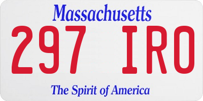 MA license plate 297IR0