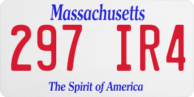 MA license plate 297IR4