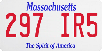 MA license plate 297IR5