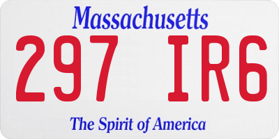 MA license plate 297IR6