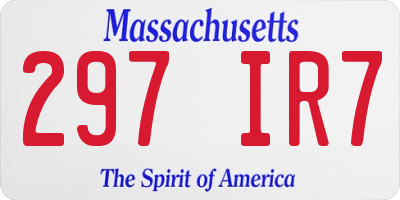 MA license plate 297IR7