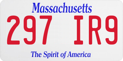MA license plate 297IR9