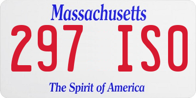 MA license plate 297IS0