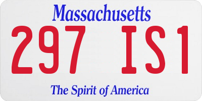 MA license plate 297IS1