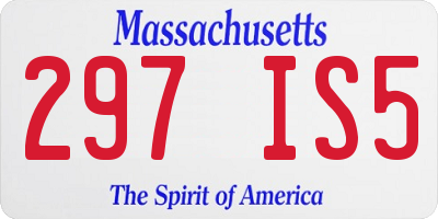 MA license plate 297IS5