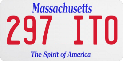 MA license plate 297IT0