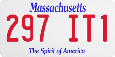 MA license plate 297IT1