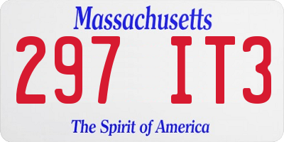 MA license plate 297IT3