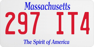 MA license plate 297IT4
