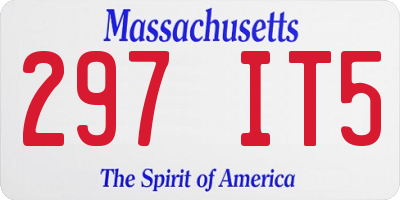 MA license plate 297IT5