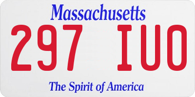 MA license plate 297IU0