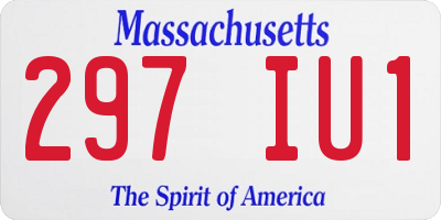 MA license plate 297IU1