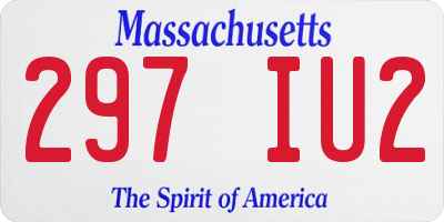 MA license plate 297IU2
