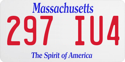 MA license plate 297IU4