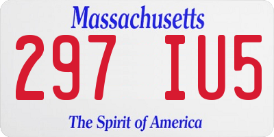 MA license plate 297IU5