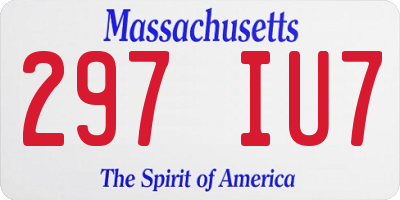 MA license plate 297IU7