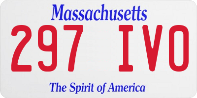 MA license plate 297IV0