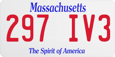 MA license plate 297IV3