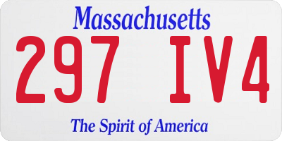 MA license plate 297IV4