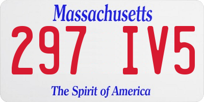 MA license plate 297IV5