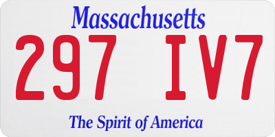 MA license plate 297IV7