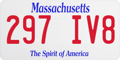 MA license plate 297IV8