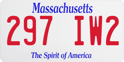 MA license plate 297IW2