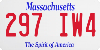 MA license plate 297IW4