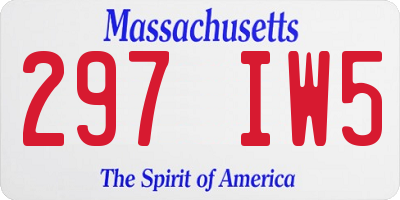MA license plate 297IW5