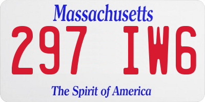 MA license plate 297IW6