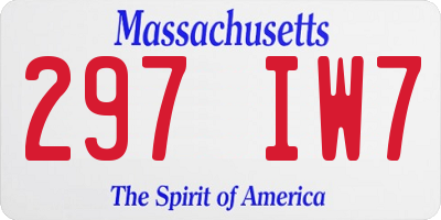 MA license plate 297IW7